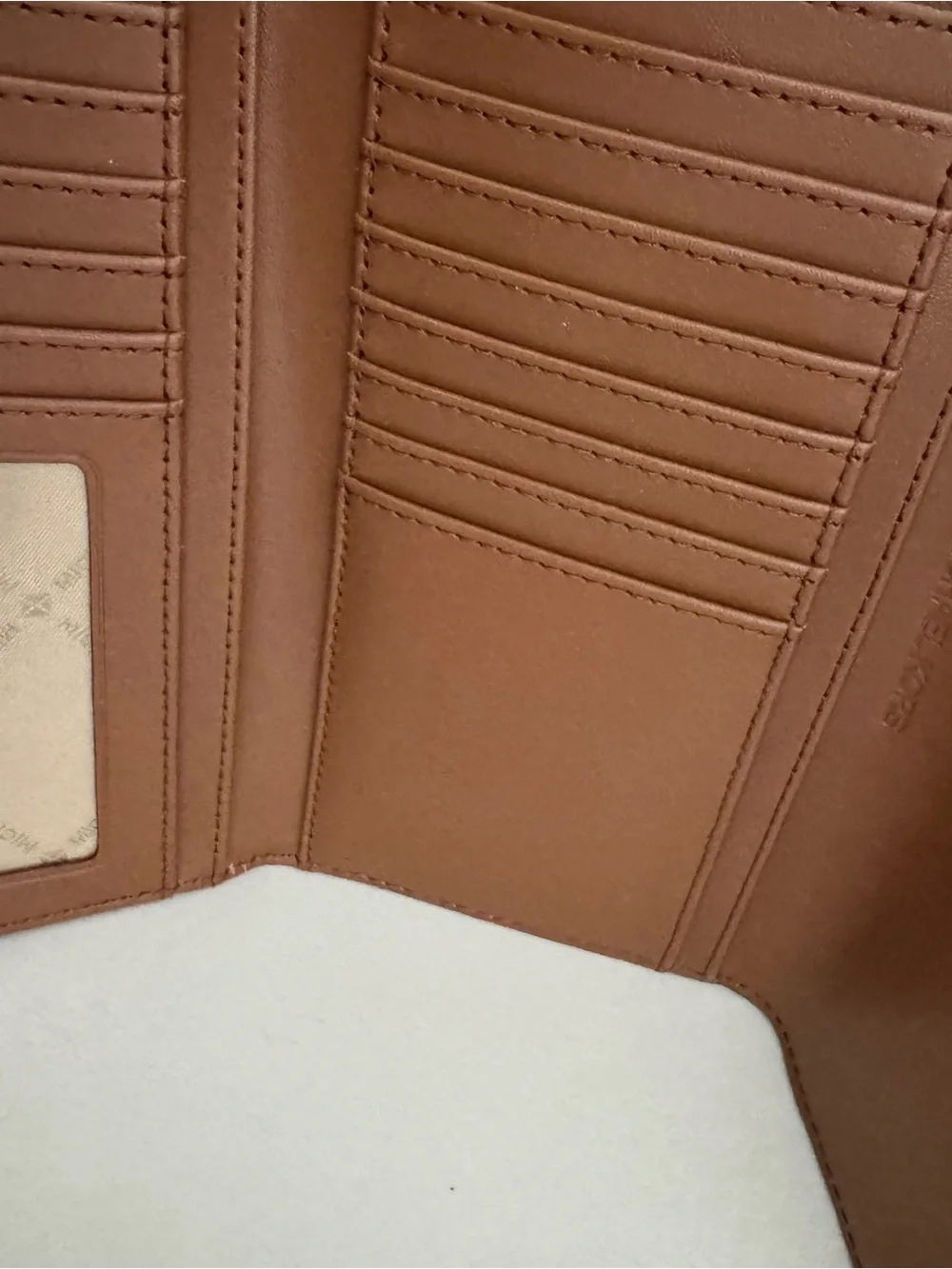 Michael Kors Brown Logo-Print Card & Key Holder with Gold Hardware